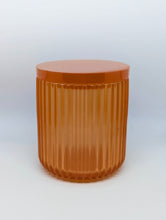 Load image into Gallery viewer, Handmade in Melbourne, orange resin jar with ribbed design
